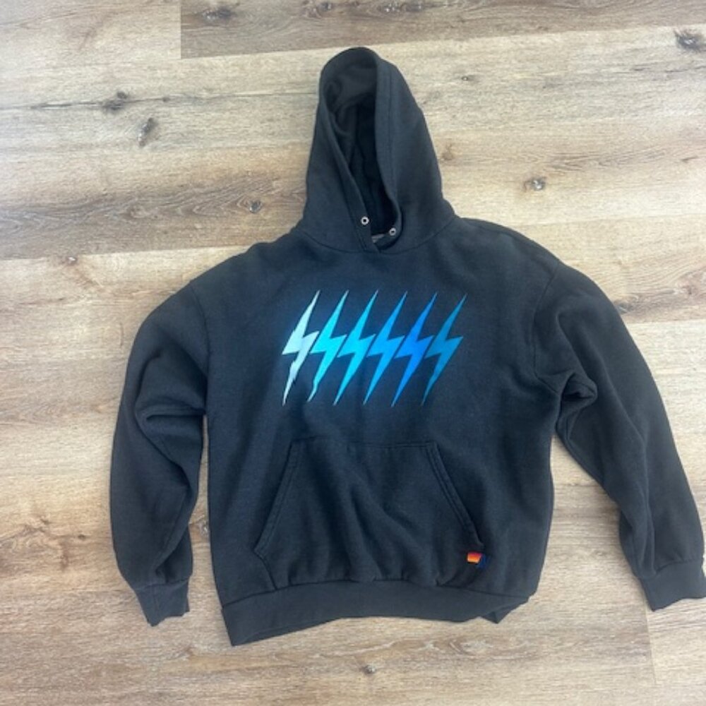 Aviator Nation Blue Gradient Bolt Hoodie- Medium